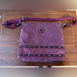 Coach Purple Crossbody Bag with Studded Accents